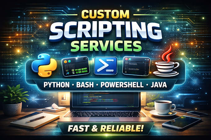 write custom scripts in python, bash, powershell, and java