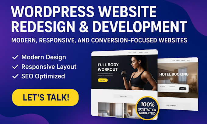 redesign wordpress duplicate website fitnes website hotel booking ecommerce site