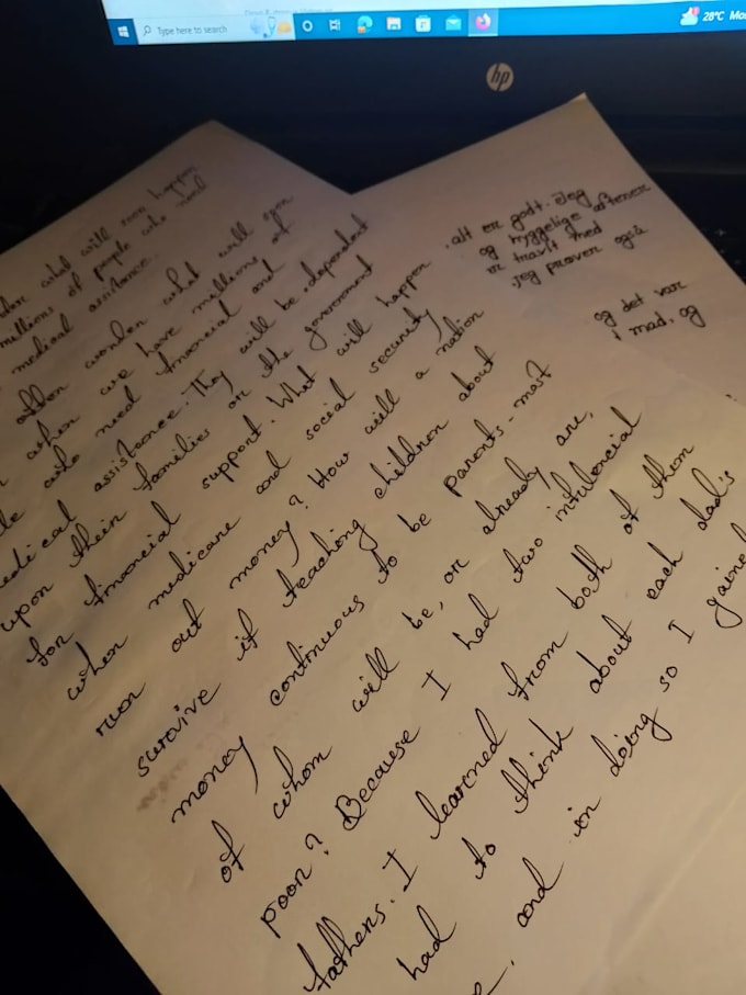 write anything in neat and clear handwriting