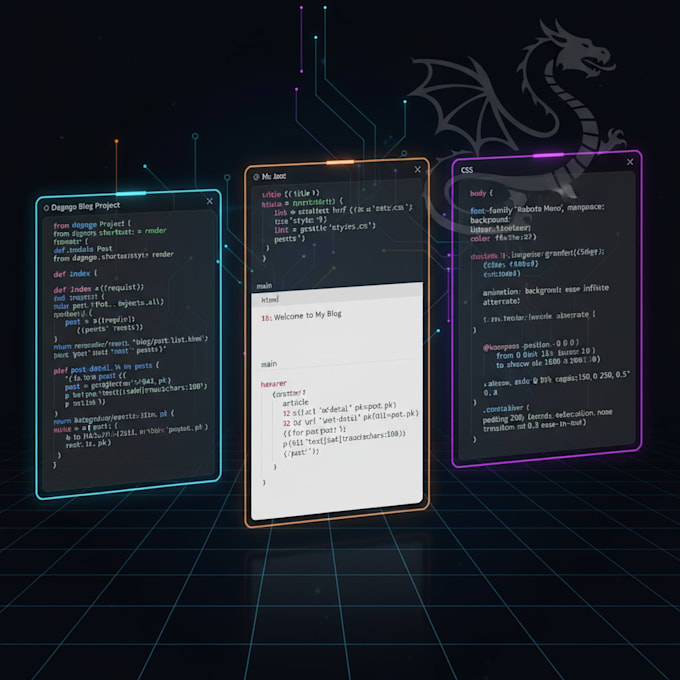 custom website development in django, html, python