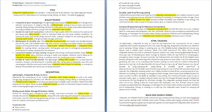 create amazon product listing and variation, amazon listing optimization SEO