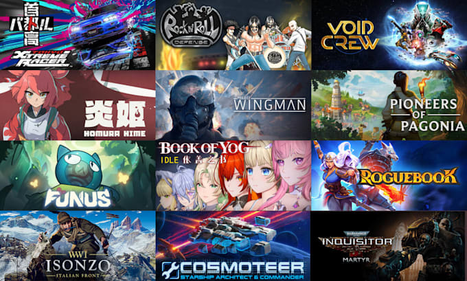 do steam capsule game art logo game banner concept art cover design steam poster
