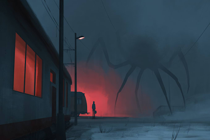 do sci fi horror and fantasy scene concept art illustrations