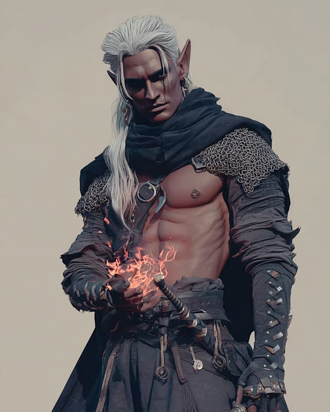 draw a dnd character art and dnd character design