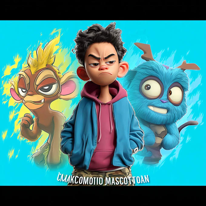 draw cute cartoon character, mascot, stickers