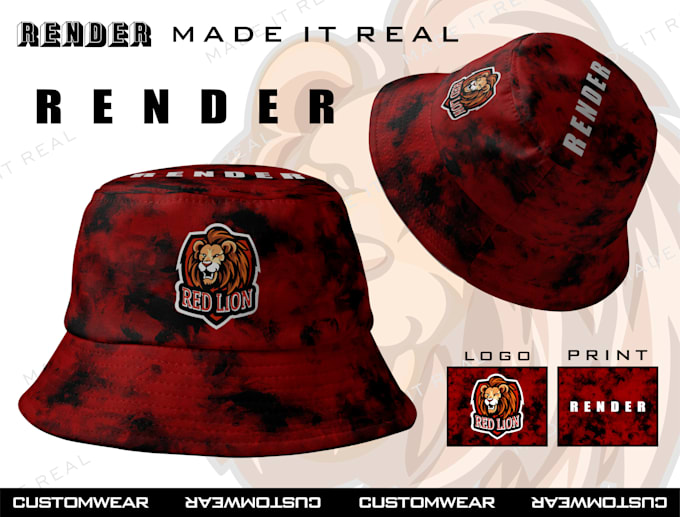 design 3d realistic headwear beanie, hat, trucker cap etc