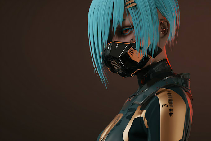 craft anime character, futuristic cyberpunk character