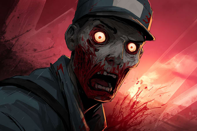 illustrate the undead zombie art in various styles