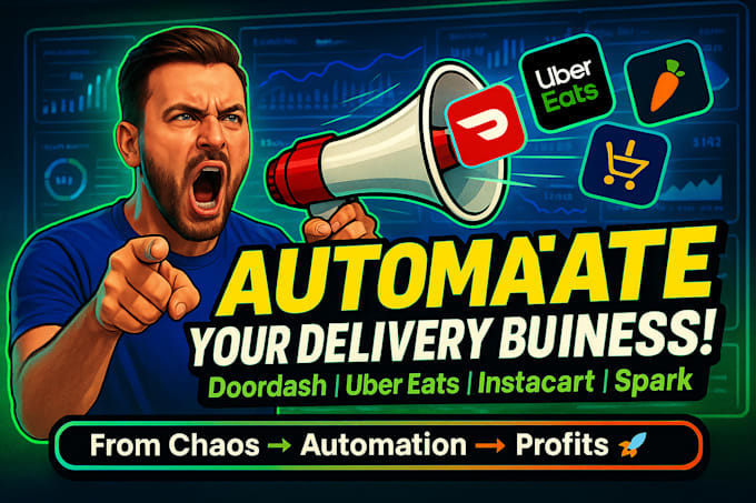 develop automation dashboards for doordash, uber eats, instacart, spark and more