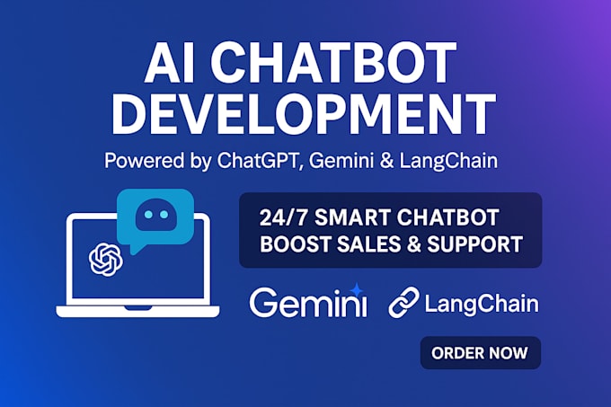 develop ai chatbot using chatgpt, gemini api, and integrate in website or app