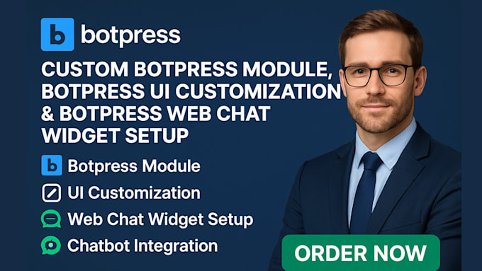 custom botpress module, botpress ui customization botpress web chat widget setup