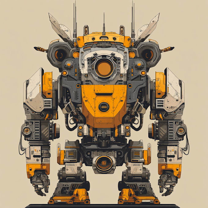 make a mecha robot illustrations