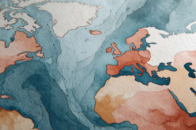 create dreamy map in watercolor style