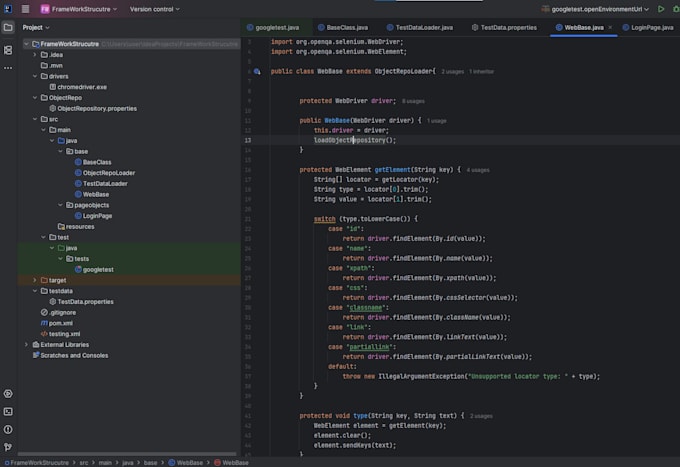 build a selenium java test automation framework