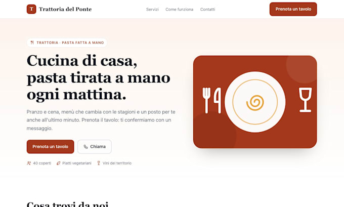 build a one page website in html for your offer
