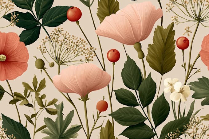 design botanical seamless pattern illustration