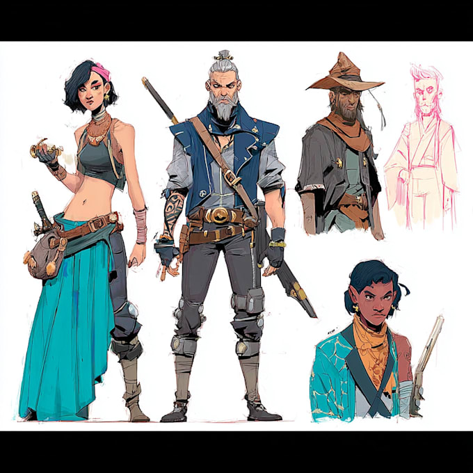 create concept art, character design and illustration