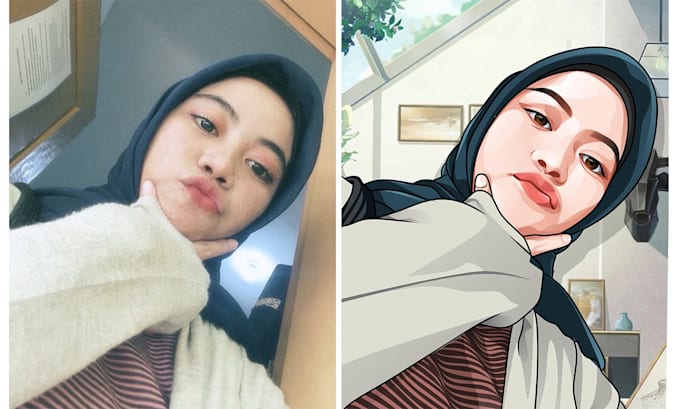 convert photo into realistic illustration