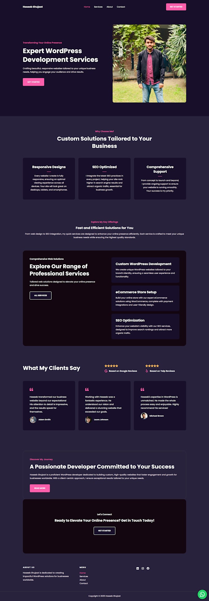 design a basic website using wordpress