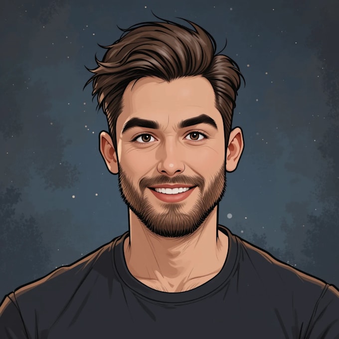 create simple cartoon portrait