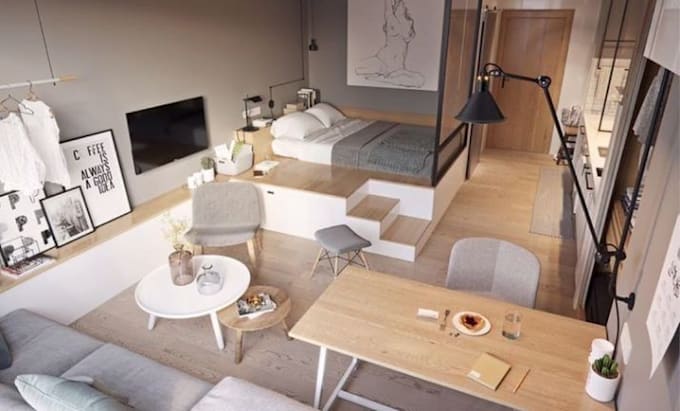 design functional and stylish interiors for your small space or studio apartment