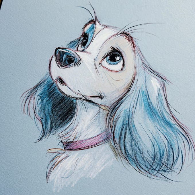 draw a cute disney style pet portrait