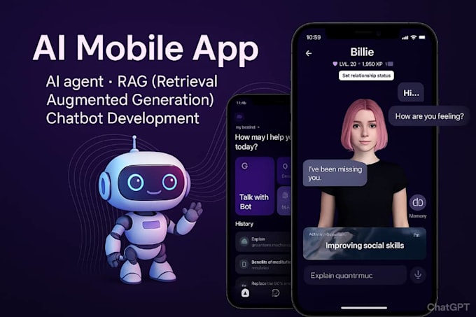 develop ai mobile app ai website agent rag, ai chatbot development open ai