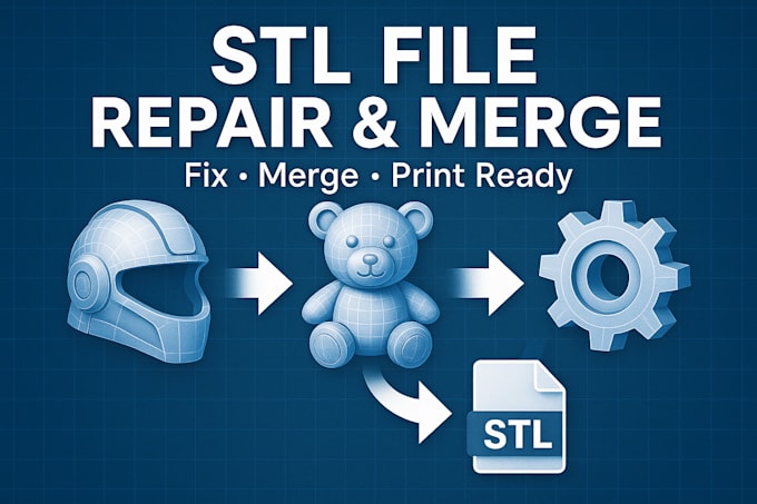 repair stl files and merge multiple 3d models into one file