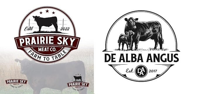 create a agriculture cow farm logo design for you
