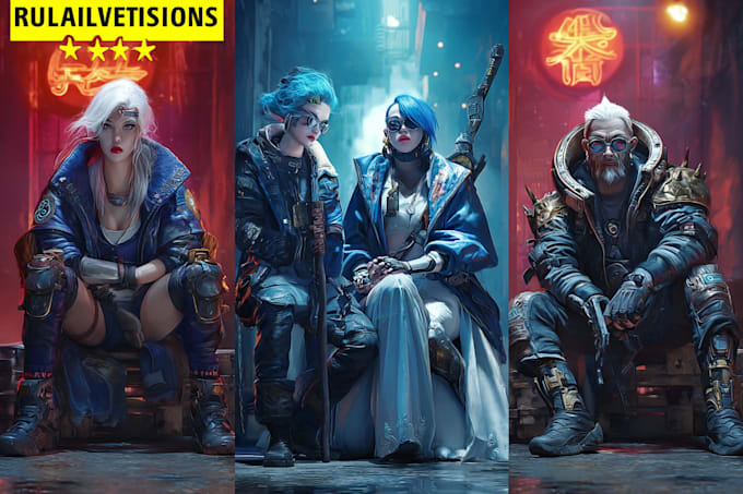 Draw futuristic sci fi, game, and cyberpunk character art by ...