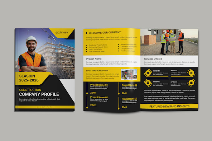 design corporate brochure, modern catalog, company profile