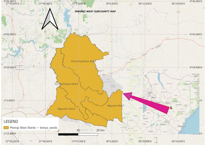 make a study area and thematic maps using gis tools