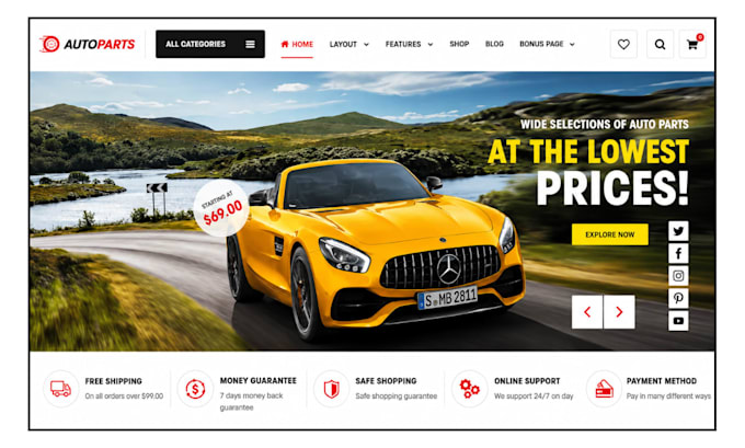 build auto part website automotive website car part website automotive store