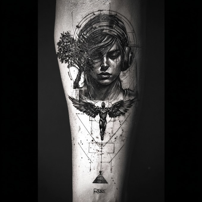 draw a realistic realism tattoo design for you
