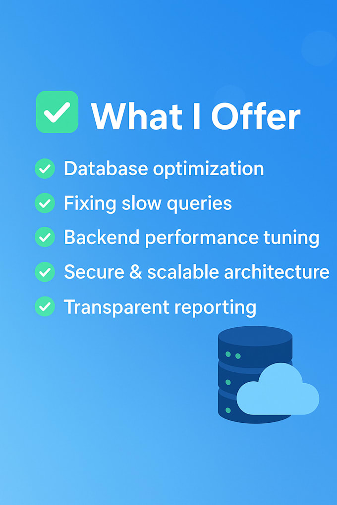 optimize backend performance and database for high speed and scalability