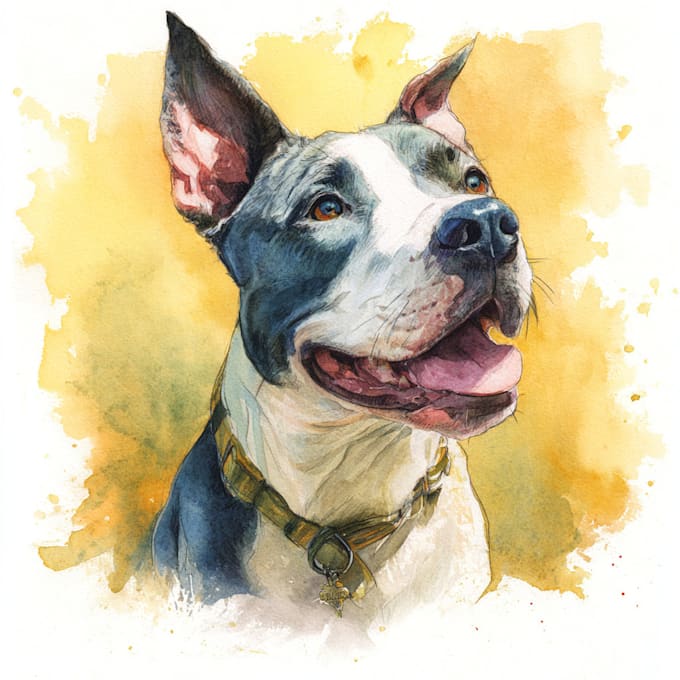 Draw realistic portrait cat , dog , animal or any pets in watercolor by ...