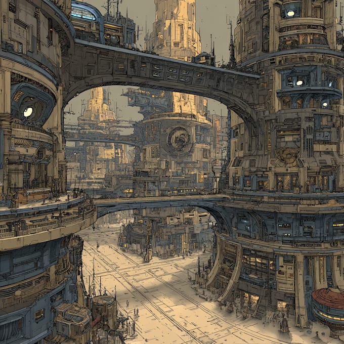 create stunning sci fi city art for your project