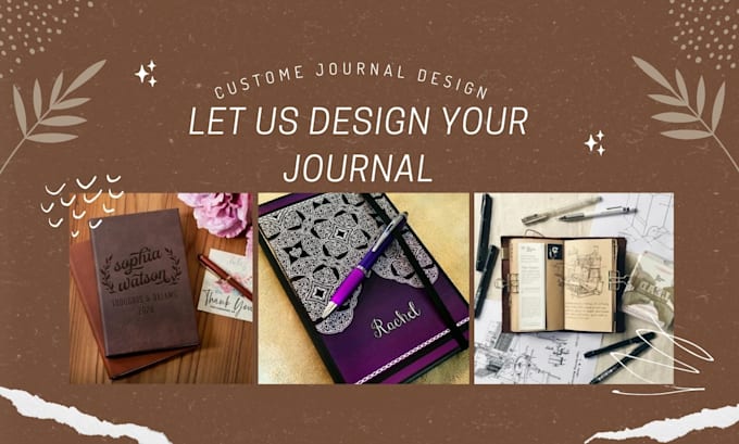 design custom notebook cover, journal, planner cover, and pages notebook design