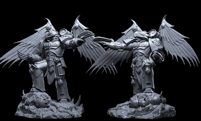 do 3d character model, 3d warhammer 40k model, 3d miniature for 3d printing