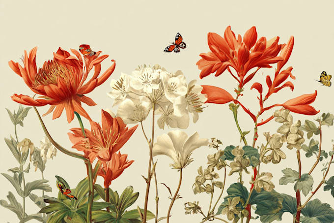 create a beautiful vintage botanical illustration poster