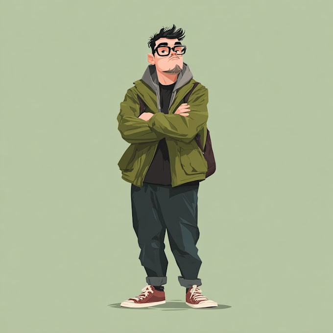 draw a cartoon vector portrait