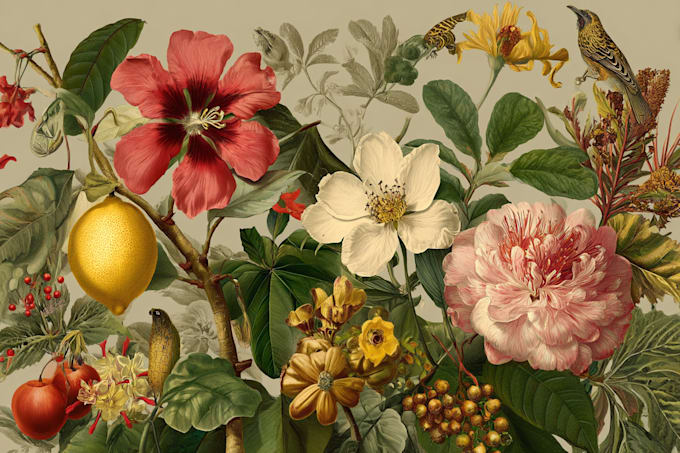 create a beautiful vintage botanical illustration