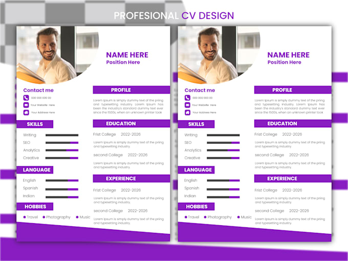 professional CV design or resume design