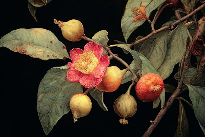 draw a realistic botanical illustration