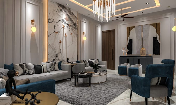 design and render a realistic 3d interior for your space