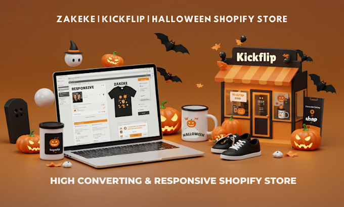 setup zakeke kickflip 2d 3d product customization and halloween shopify store