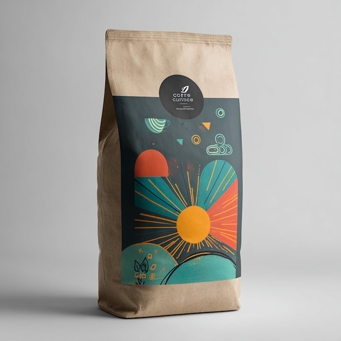 create a coffee bag, packaging and label sticker design