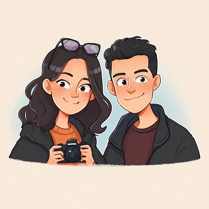 draw a couple portrait ilustration
