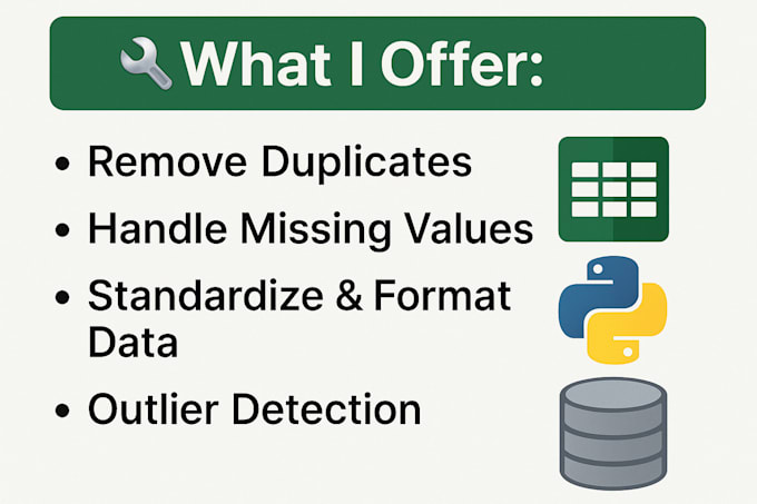 handle data cleaning, formatting, and preprocessing in python, excel, sql