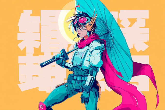 design anime character , cyberpunk character